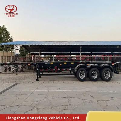 China Flatbed Container Chassis Skeleton Trailer met tweelijnsremme Te koop