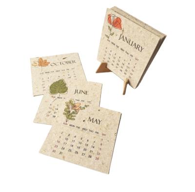 China Table Calendar Creative Gift Seed Calendar Degradable Color Printing Gardening Calendar for sale