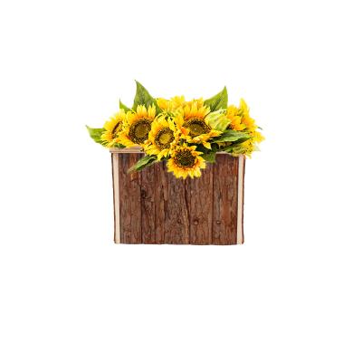 China CLASSIC Ornamental Wholesale Natural Wood Decorative Garden Tree Horticulture Square Flower Pot for sale