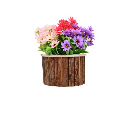 China CLASSIC Ornamental Horticulture Pine Wood Craft Planter Home Natural Flower Pot for Chic Decoration for sale