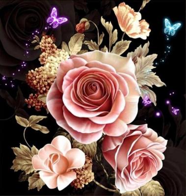 China Subtract Eco Best Canvas Flowers Wholesale 5D Diamond Painting With Round And Square Resin Stones for sale