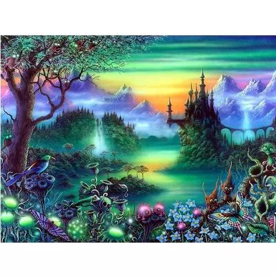 China Subtract Best Short Fantasy Scenary Wholesale 5D Fiber Canvas Diamond Painting With Round And Square Resin Stones for sale