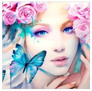 China New Silk Beauty And Animal Model 5d Diy Diamond Painting Abstract Fiber Canvas New Arrival Kits for sale