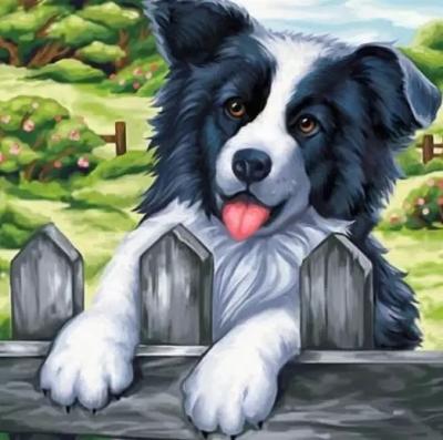 China Waterproof Best Wholesale Short Fiber Canvas Dog 5D Diamond Painting With Round And Square Resin Stones for sale