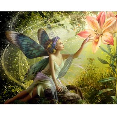 China 2019 New Design Fiber Waterproof Short Canvas Painting Fairy Diamond Painting Wholesale 5d Diamond Painting for sale