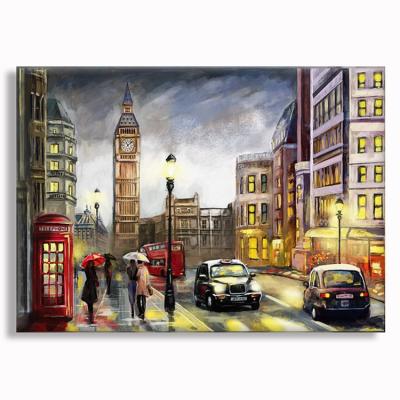 China Waterproof City Building Picture Print On Canvas Wall Art For Paint By Numbers On Canvas for sale