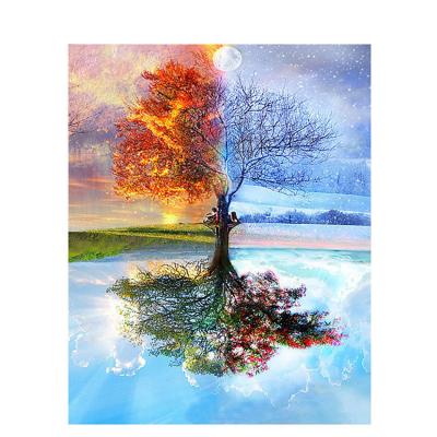 China Abstract View Tree DIY Paint By Number Canvas Art Picture Coloring By Number Modern Wall Canvas Acrylic Paint for sale