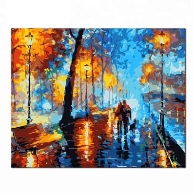 China Abstract Colorful DIY Impressionist Painting Kit Oil Paint By Number Sets for sale