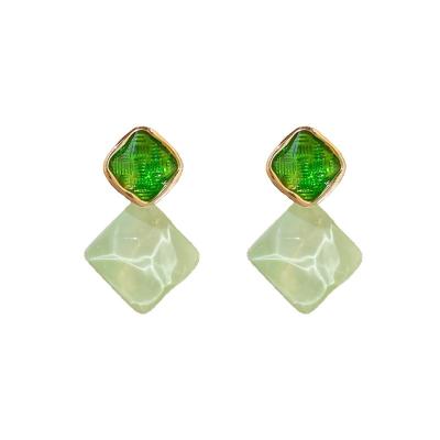 China FASHIONABLE Korean Fashion Designer Resin Personalized Green Earrings New for sale