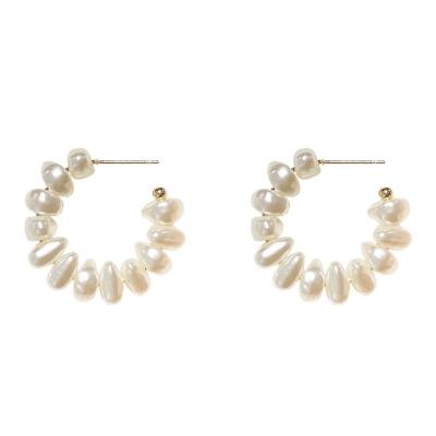 China FASHIONABLE Korean Fashion Designer Pearl C-Shape New Earrings for sale