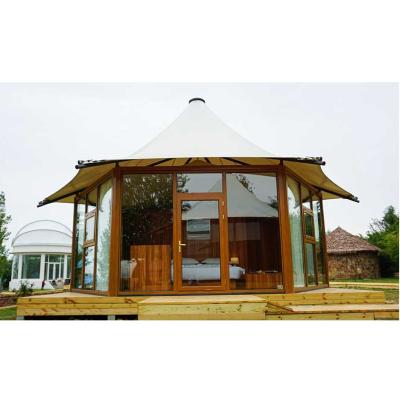 China Extended Type African Tribal Style Prefab Houses Steel Frame Luxury Accommodation Glamping Tent for sale