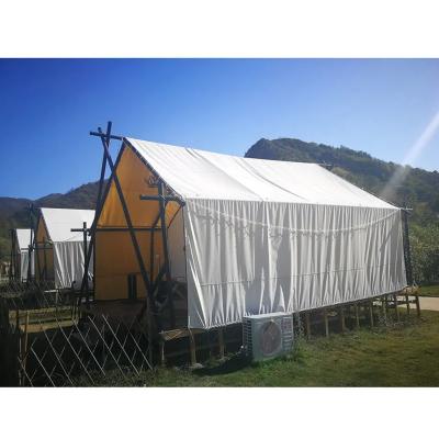 China Diagonal Tie Type High Quality Outdoor Camping Safari Tents For Living Waterproof Durable Tent Hotel Accommodation for sale