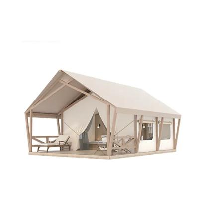 China Diagonal Tie Type High Quality 5X8M Oxford Cloth Tent Waterproof House Glamping Tent With Glass Door for sale