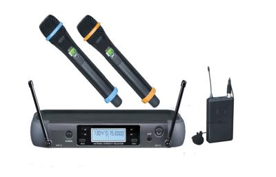 China Dual Channel UHF Wireless Microphone System for Karaoke / KTV for sale