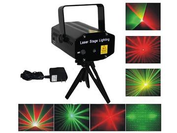 China Mini Red Green Stage Laser Lighting 8 Patterns 80mW With Double Motors / Rotating for sale