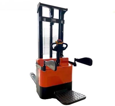 China Hotels Free Shipping Lifting Semi Electric Pallet Stacker Walking Type Electric Stacking Truck Forklift for sale