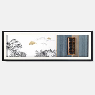 China Contemporary Customization Mixed Media Artwork Circle Square New Chinese Style Frames Wall Decor Luxury Living Room for sale