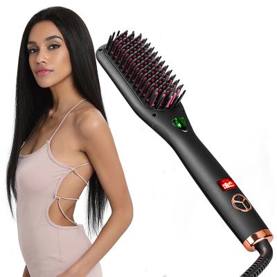 China 2021 New Arrivals Style Straighten-Curl-Twist Tops Brush Hair Straightener Professional Ionic Hair Straightener Brush for sale