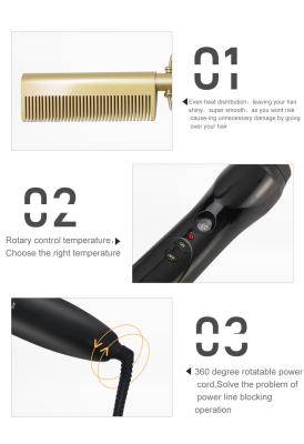 China Car high heat 500 degree digital creramic hot press hot comb electric hair straightener gold for sale