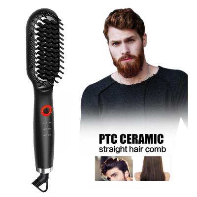 China Car Customized Logo Portable Flat Irons Hair Strengthening Straight Hair Straightener Durable Electric Comb Brush 2021 for sale