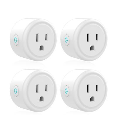 China Convenient security wifi smart sockets work with alexa and google APP auxiliary control voice smart socket for sale