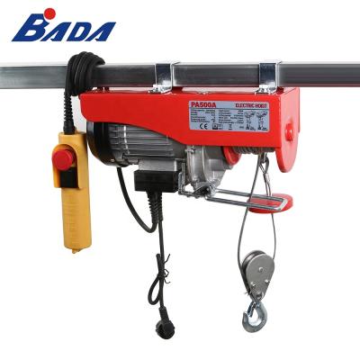 China 220v Capacity AC Motor AUTO Electric Wire Rope Hoist PA500A 250/500kg for sale