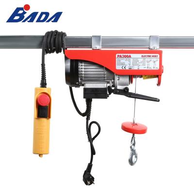 China Hotels low price 150/300kg 220/230v AC motor electric wire rope wire rope hoist mini hoist for lift for sale