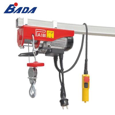 China 50/100kg hotel construction chain hoist small steel wire hoist portable electric small rope remote control electric hoist for sale