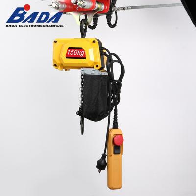 China Hotels 150kg Single Hook 120/230V 270/240w 3m Hoist Electric Chain For Sale for sale