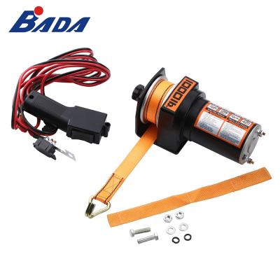 China For pulling BADA DW1000 12V DC fast and powerful electric winch belt winch for sale