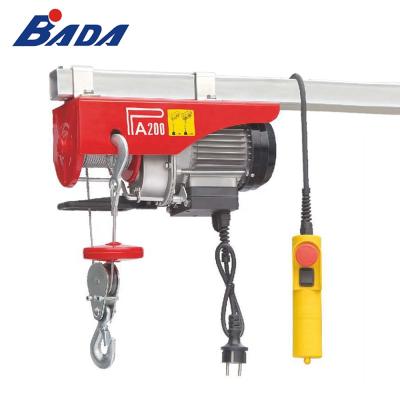 China PA200D-18m Construction Material Stores 100/200kg Capacity Electric Hoist With 18m Extended Wire Rope for sale