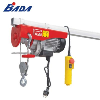 China Hotels PA500A 250/500kg Capacity Electric Hoist With 18m Extended Wire Rope for sale