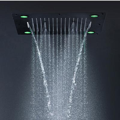 China Needle Free 24 Inch Luxury Bathroom Wholesale Ceiling-Mounted Concealed Black Rainfall SUS304 Led Shower Head for sale