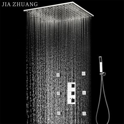 China Without 20 Inch High Flow Stainless Steel Sliding Bar Shower Mixer Thermostatic Shower Bathroom Wall Mounted Shower Set for sale