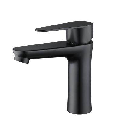 China Modern Contemporary Black Bathroom Faucets Single Handle Basin Faucet Vessel Faucet Metered Single Mixer Tap for sale