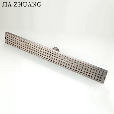 China Modern Linear Concrete Tile Long Insert Bathroom Shower Smell Resistant 60*6.7CM Floor Drain for sale