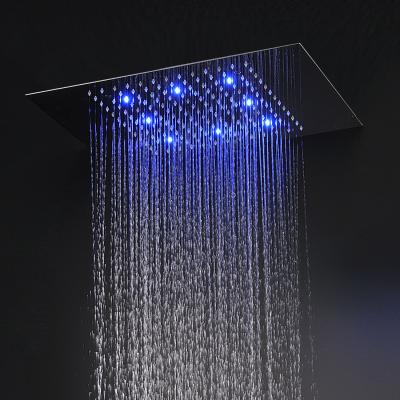 China With Diverter Bathroom Luxury Overhead Ceiling-mounted Chrome Stainless Steel Concealed LED Rainfall Shower Head for sale