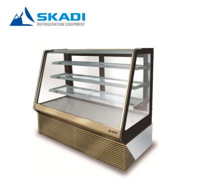 China Single-temperature stainless steel cake display glass showcase refrigeration+equipment commercial refrigeration equipment for sale