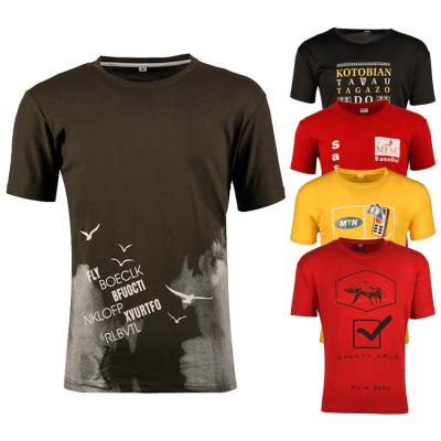 China Factory Supply Anti-Wrinkle Heat Transfer T-shirt 100% Cotton Men's Clothing Oversized T-shirt Printing Custom T-shirt Colorful Tees for sale