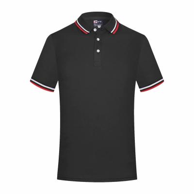 China custom Anti-wrinkle short-sleeve printed LOGO sports T-shirt lapel collar couples lovers 100% cotton pique polo shirt for men for sale