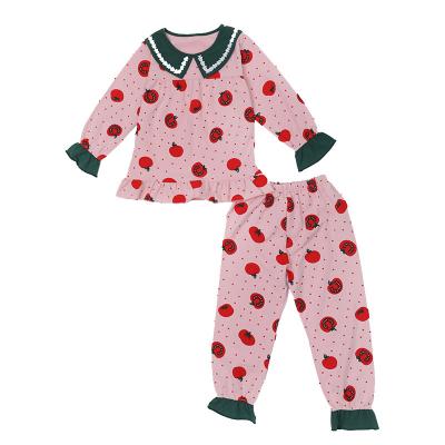 China QUICK DRY cute family mother daughter tomato printing cotton matching pajamas set mommy and me new spring parent-child match pajamas 2 Pcs for sale