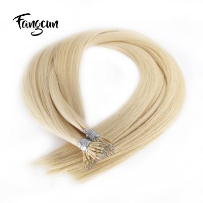 China Virgin Hair Dye Blonde Nano Wave 613 Indian Hair Vendor Silky Straight Ring Virgin Remy Hair Extension 613 for sale