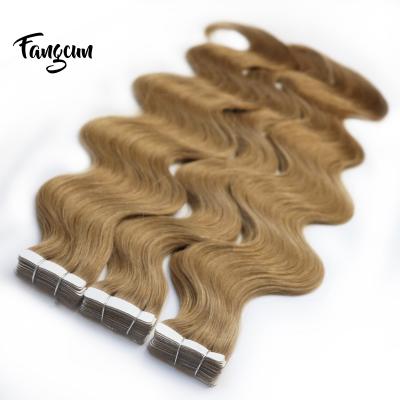 China Wholesale Good Quality Body Wave Customized Double Drawn Skin Weft Hair Extensions Raw Double Sided Remy Tape In Hair for sale