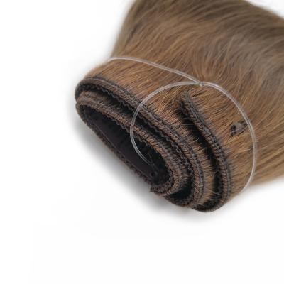 China 100% Original Cheap Good Quality Russian Virgin Silky Straight Double Wave Hair Weave Straight Halo Hair Weft for sale