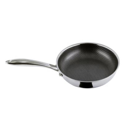 China Sustainable Drop Shipping 304 Stainless Steel Non Stick Frying Pan No Oil Non Stick Pan for sale