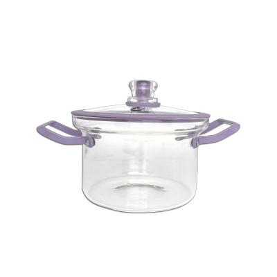 China Sustainable Borosilicate Glass Cooking Pot Healthy Home 1.6 L Pot Soup Kitchen Cooking Pot for sale