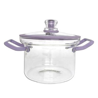 China Home Care Soup Pot Borosilicate Pot Sustainable Glass Pot Clear Glass Cooking Pot for sale