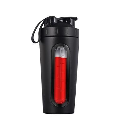 China Drinkware 700ml Viable Modern Stainless Steel Shaker Water Bottle Gym Mixing Mug for sale