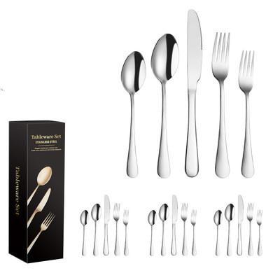 China Viable 20 Pcs Set Cutlery Set Steak Stainless Steel Kitchenware Spoon Fork And Knife Sets for sale