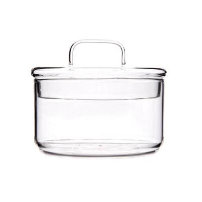 China Sustainable Nordic Tableware Clear Glass Bowl Fruit Snack Storage Salad Bowl With Lid for sale